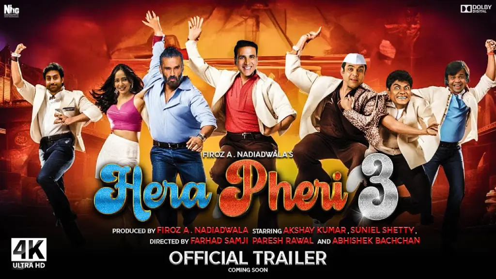 Hera Pheri 3, part of the latest Bollywood movies of 2025, promises a laugh riot with the return of the iconic comedy trio